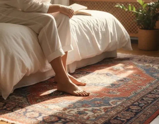 thick and soft bedroom rug