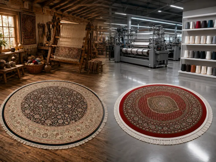 Round rug – handmade and machine-made designs