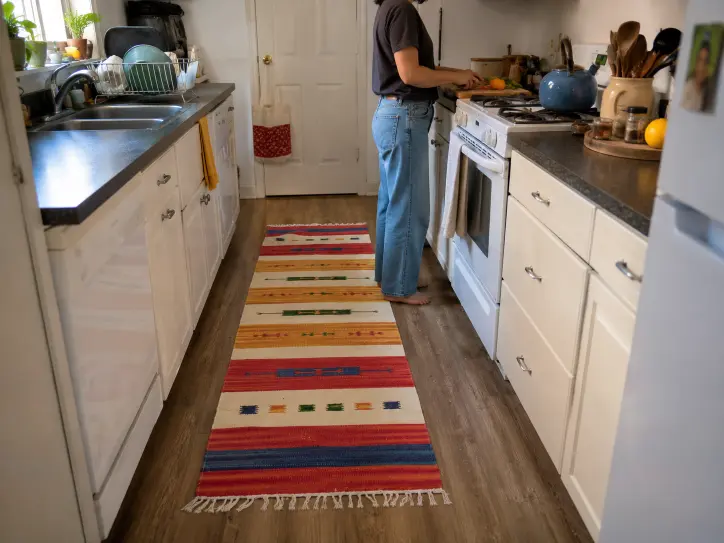 Why place a rug in the kitchen?