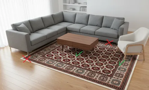 living room rug placement