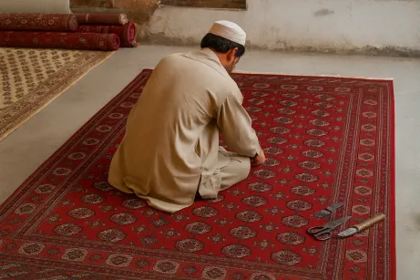 Pakistani rug making